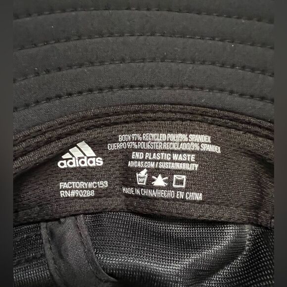 NEW Adidas Aeroready Bucket Hat UPF 50 Black  OS adj. Strap Unisex - Picture 8 of 8